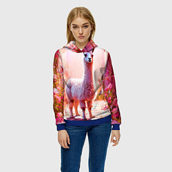 Толстовка-худи женская Альпака в розовом, цвет: 3D-синий — фото 2