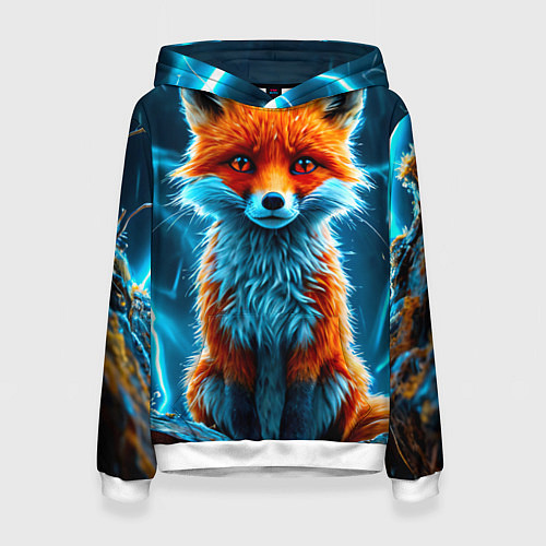 Женская толстовка Лиса и молния / 3D-Белый – фото 1