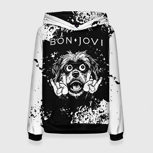 Женская толстовка Bon Jovi рок пес / 3D-Черный – фото 1