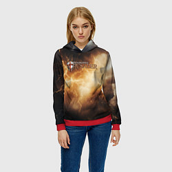 Толстовка-худи женская Stronghold сrusader лого и гром, цвет: 3D-красный — фото 2