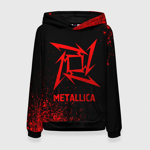 Женская толстовка Metallica - red gradient / 3D-Черный – фото 1