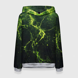 Толстовка-худи женская Зеленые волокна - текстура, цвет: 3D-меланж