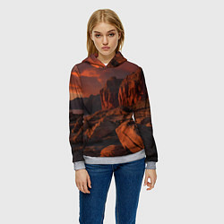 Толстовка-худи женская Ночной каньон, цвет: 3D-меланж — фото 2