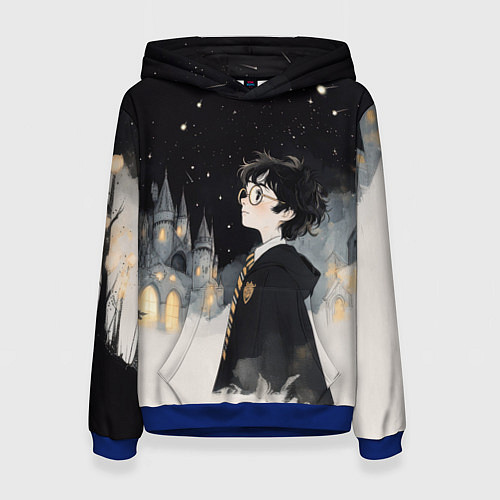 Женская толстовка Гарри Поттер в черной мантии / 3D-Синий – фото 1