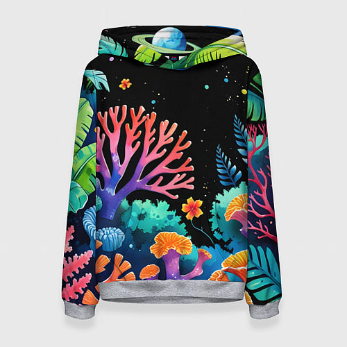 Женская толстовка Космический подводный мир / 3D-Меланж – фото 1