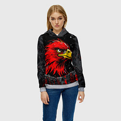 Толстовка-худи женская Орел Атланта Хокс в стене, цвет: 3D-меланж — фото 2