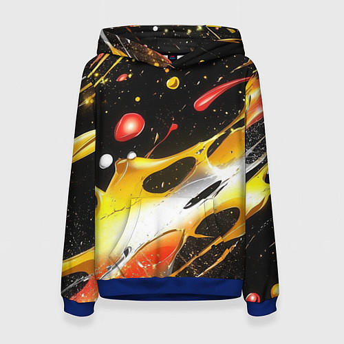 Женская толстовка Текстура краска / 3D-Синий – фото 1