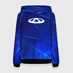 Толстовка-худи женская Chery blue poly, цвет: 3D-черный