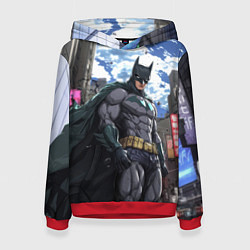 Толстовка-худи женская Страж города Бэтмен, цвет: 3D-красный