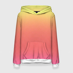 Женская толстовка Жёлто-красный градиент в мелкий горошек