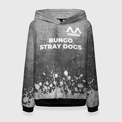 Толстовка-худи женская Bungo Stray Dogs - grey gradient посередине, цвет: 3D-черный