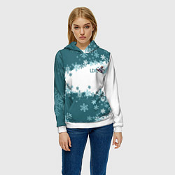 Толстовка-худи женская Сноуборд это жизнь, цвет: 3D-белый — фото 2