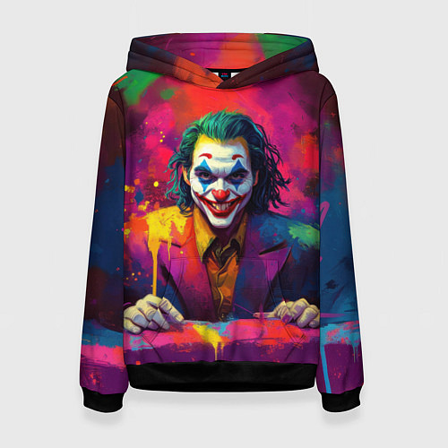 Женская толстовка Джокер в краске / 3D-Черный – фото 1
