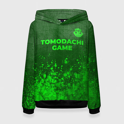 Женская толстовка Tomodachi Game - green gradient посередине / 3D-Черный – фото 1