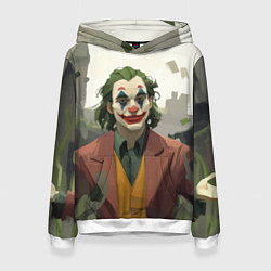 Толстовка-худи женская Довольный Джокер, цвет: 3D-белый