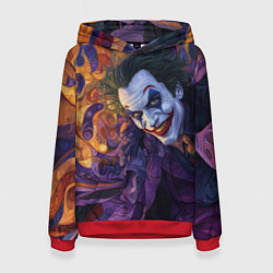 Толстовка-худи женская Джокер психоделика, цвет: 3D-красный