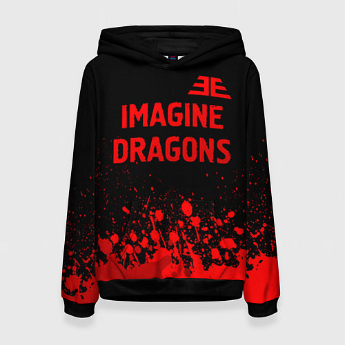 Женская толстовка Imagine Dragons - red gradient посередине / 3D-Черный – фото 1