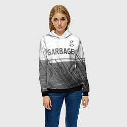 Толстовка-худи женская Garbage - white gradient посередине, цвет: 3D-черный — фото 2