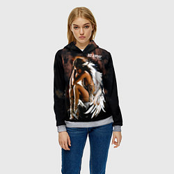 Толстовка-худи женская Все дуреют с этих ангелов, цвет: 3D-меланж — фото 2