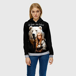 Толстовка-худи женская Все дуреют с этих блондинок, цвет: 3D-меланж — фото 2