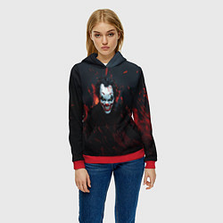 Толстовка-худи женская Джокер в огне, цвет: 3D-красный — фото 2