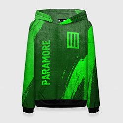 Толстовка-худи женская Paramore - green gradient вертикально, цвет: 3D-черный