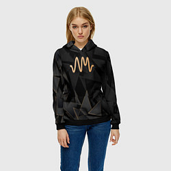 Толстовка-худи женская Arctic Monkeys golden poly, цвет: 3D-черный — фото 2