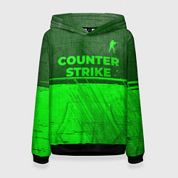 Толстовка-худи женская Counter Strike - green gradient посередине, цвет: 3D-черный