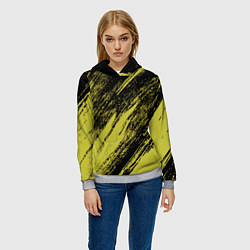 Толстовка-худи женская The color is black and yellow, цвет: 3D-меланж — фото 2