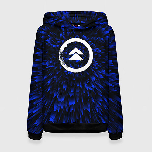 Женская толстовка Ghost of Tsushima blue energy / 3D-Черный – фото 1