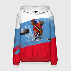 Толстовка-худи женская Русский хоккей, цвет: 3D-красный