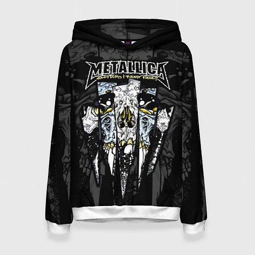 Женская толстовка Metallica - skull with fangs / 3D-Белый – фото 1