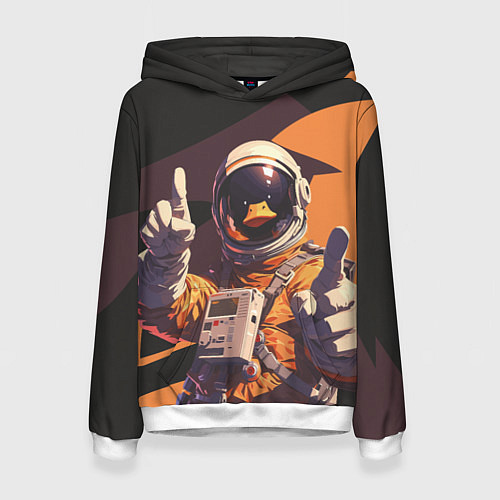 Женская толстовка Птичий астронавт / 3D-Белый – фото 1