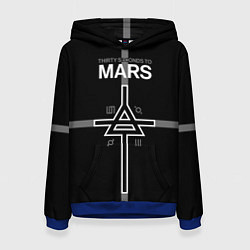 Толстовка-худи женская 30 Seconds to Mars - poster, цвет: 3D-синий