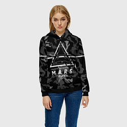 Толстовка-худи женская 30 Seconds to Mars - poster, цвет: 3D-черный — фото 2