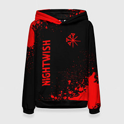 Толстовка-худи женская Nightwish - red gradient вертикально, цвет: 3D-черный