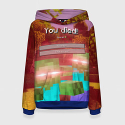 Толстовка-худи женская Try again - Minecraft, цвет: 3D-синий