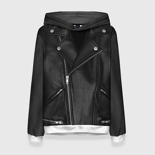Женская толстовка Кожаная куртка косуха / 3D-Белый – фото 1