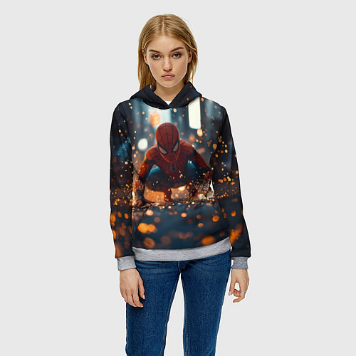 Женская толстовка Человек паук и золотая пыльца / 3D-Меланж – фото 3