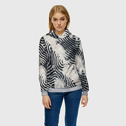 Толстовка-худи женская Текстура гранж - абстрактные линии, цвет: 3D-меланж — фото 2