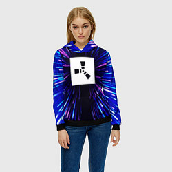 Толстовка-худи женская Rust neon energy, цвет: 3D-черный — фото 2