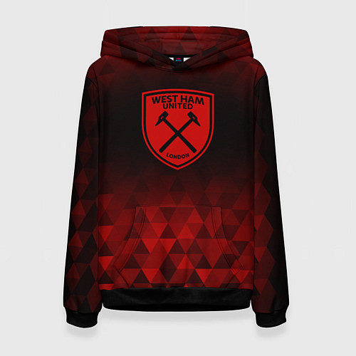 Женская толстовка West Ham red poly / 3D-Черный – фото 1