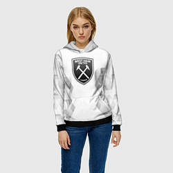 Толстовка-худи женская West Ham white poly, цвет: 3D-черный — фото 2