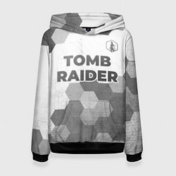 Толстовка-худи женская Tomb Raider - white gradient посередине, цвет: 3D-черный