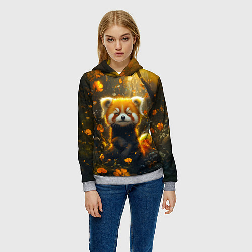 Женская толстовка Умилительная красная панда / 3D-Меланж – фото 3