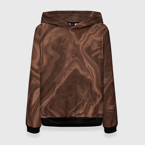 Женская толстовка Коричневый абстракция в точку / 3D-Черный – фото 1