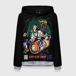 Толстовка-худи женская Earth worm Jim - super retro gaming, цвет: 3D-меланж