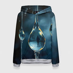 Толстовка-худи женская Люди в каплях, цвет: 3D-меланж