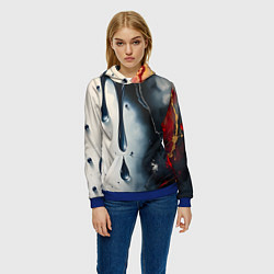 Толстовка-худи женская Сюрреалистичная абстракция с каплями, цвет: 3D-синий — фото 2