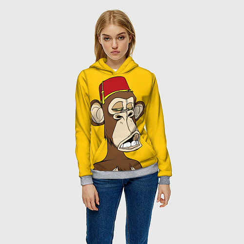 Женская толстовка NFT ape monkey / 3D-Меланж – фото 3